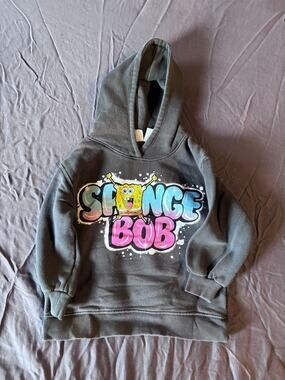 SpongeBob Hoodie Kids 6 Gray Graphic Pullover Hooded Sweatshirt Nickelodeon